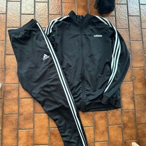 Adidas Men's Black and White Track Jacket